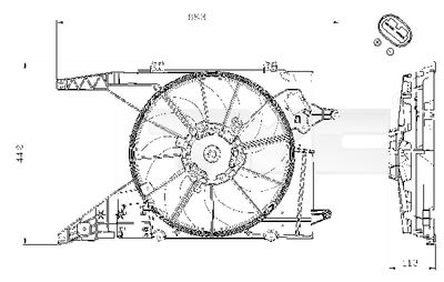 Fan, engine cooling TYC 828-0002