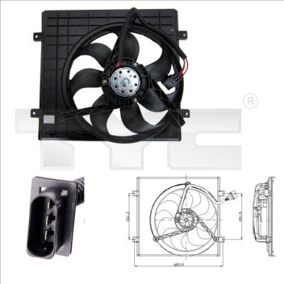 Fan, engine cooling TYC 832-0002
