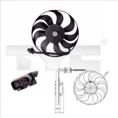 Fan, engine cooling TYC 837-0006