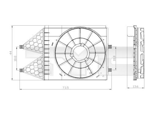 TYC 837-0033-1 Support, radiator fan