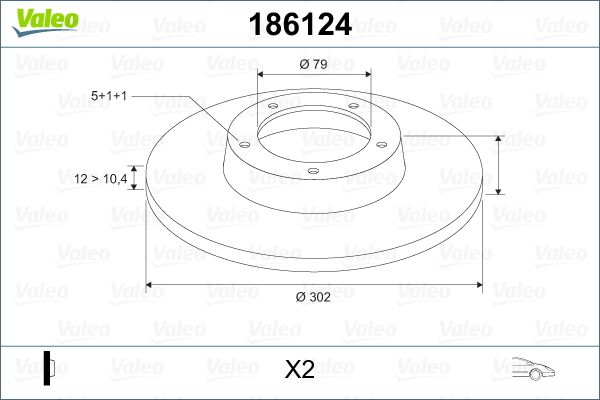 VALEO 186124 Brake Disc
