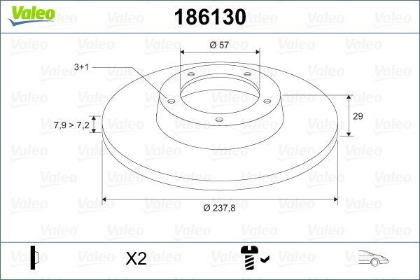 VALEO 186130 Brake Disc