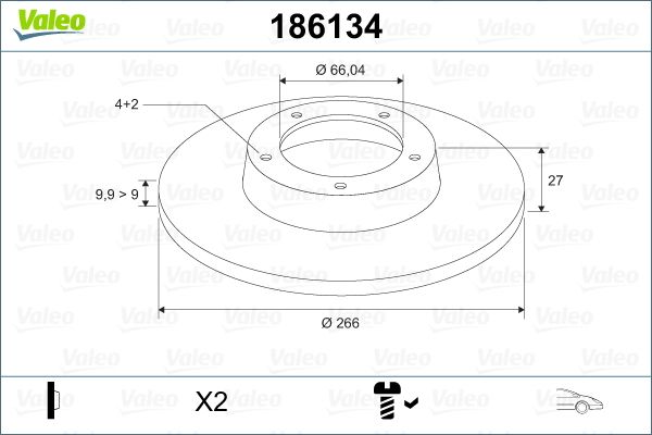 VALEO 186134 Brake Disc