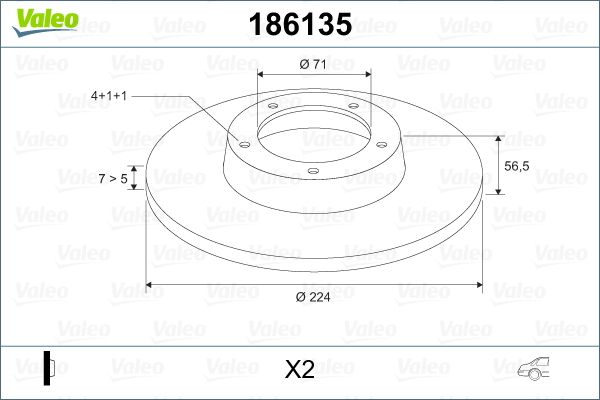 VALEO 186135 Brake Disc