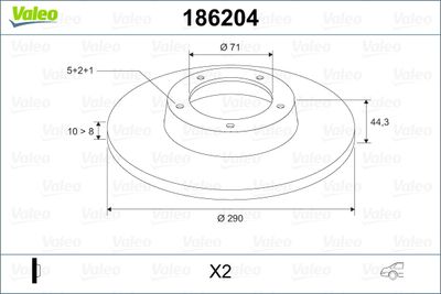 Brake Disc VALEO 186204