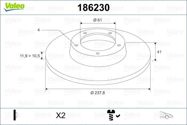 VALEO 186230 Brake Disc