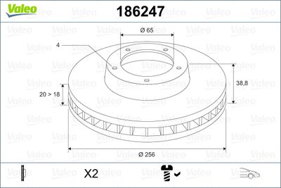 Brake Disc VALEO 186247