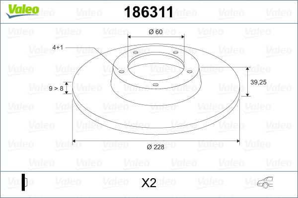 VALEO 186311 Brake Disc