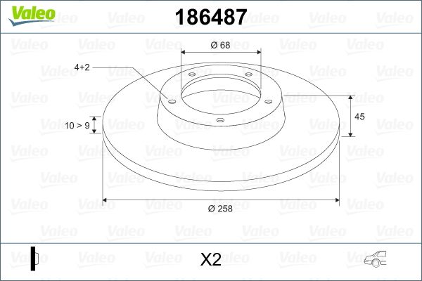 VALEO 186487 Brake Disc