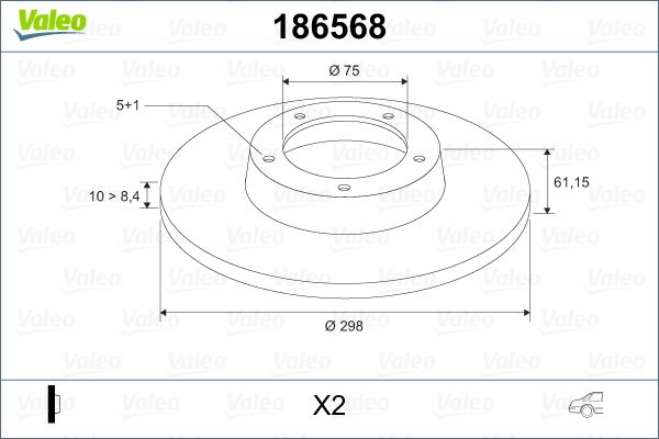 VALEO 186568 Brake Disc