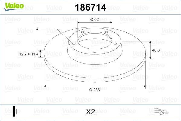 VALEO 186714 Brake Disc