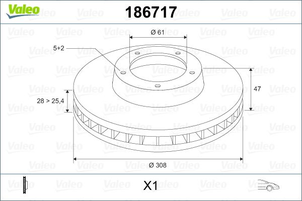 VALEO 186717 Brake Disc