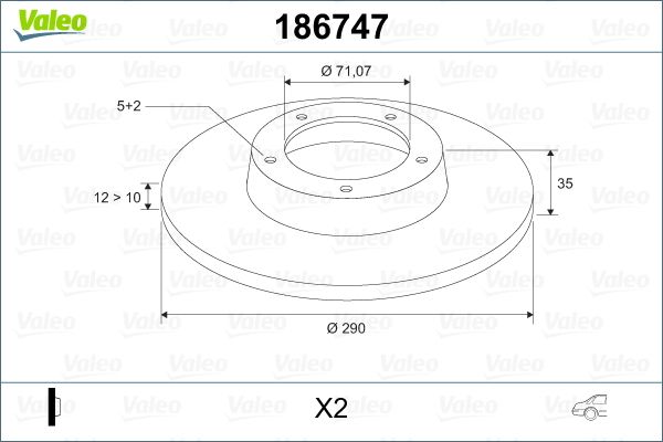 VALEO 186747 Brake Disc