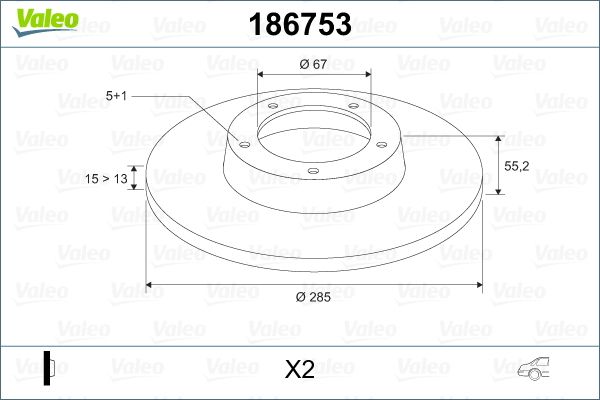 VALEO 186753 Brake Disc