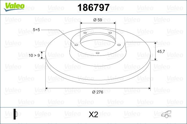 VALEO 186797 Brake Disc
