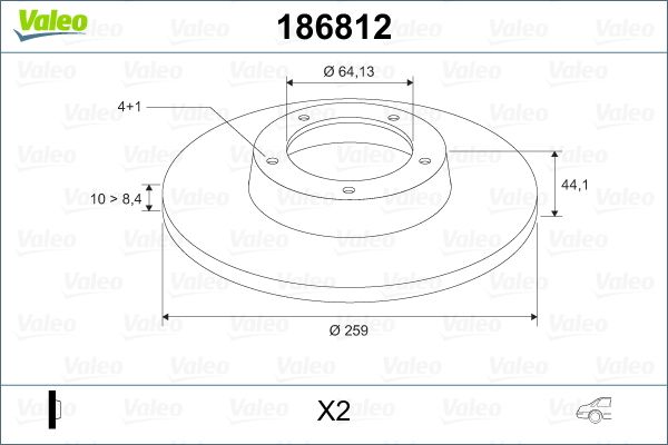 VALEO 186812 Brake Disc