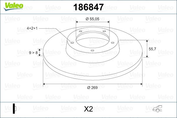 VALEO 186847 Brake Disc