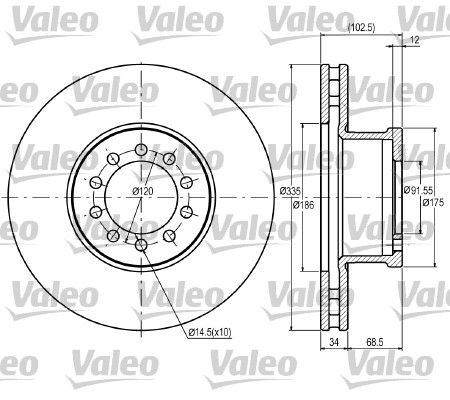 VALEO 187043 Brake Disc