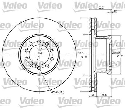 Brake Disc VALEO 187043