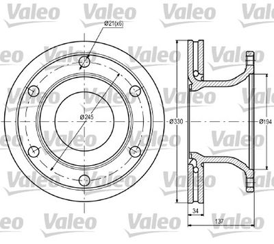 Brake Disc VALEO 187091