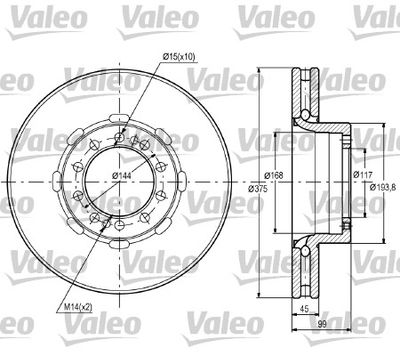 Brake Disc VALEO 187093