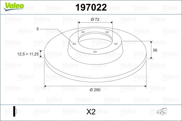 VALEO 197022 Brake Disc