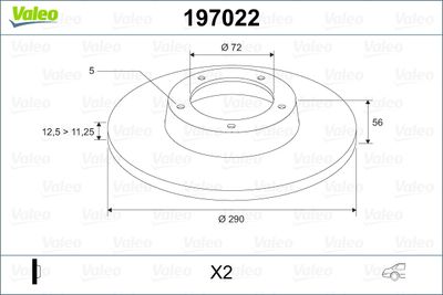 Brake Disc VALEO 197022