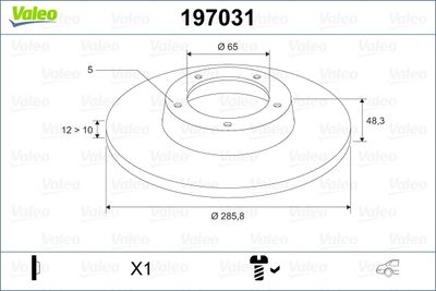 Brake Disc VALEO 197031
