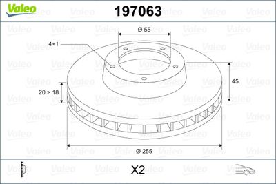 Brake Disc VALEO 197063
