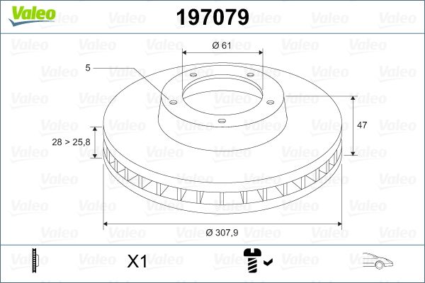 VALEO 197079 Brake Disc