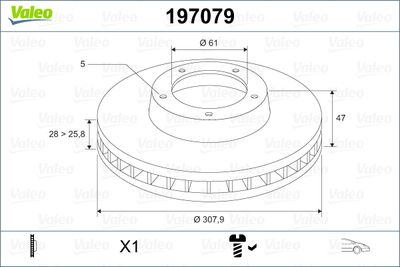 Brake Disc VALEO 197079