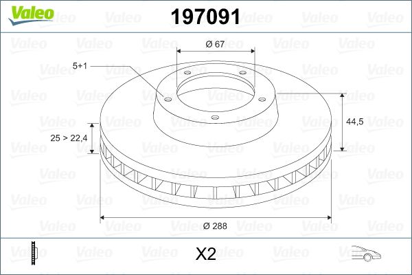 VALEO 197091 Brake Disc