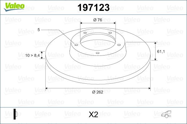 VALEO 197123 Brake Disc
