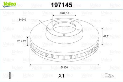Brake Disc VALEO 197145
