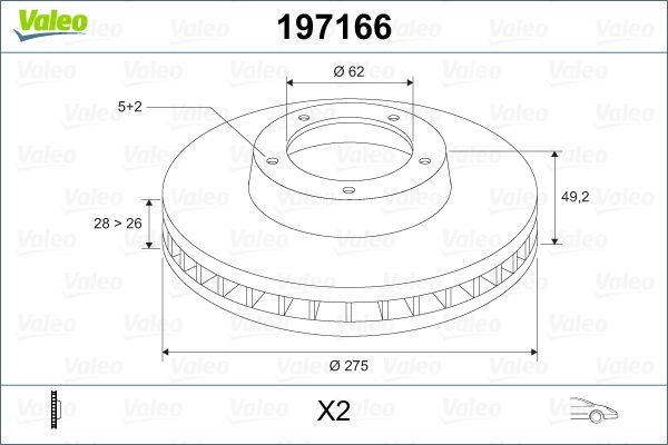 VALEO 197166 Brake Disc