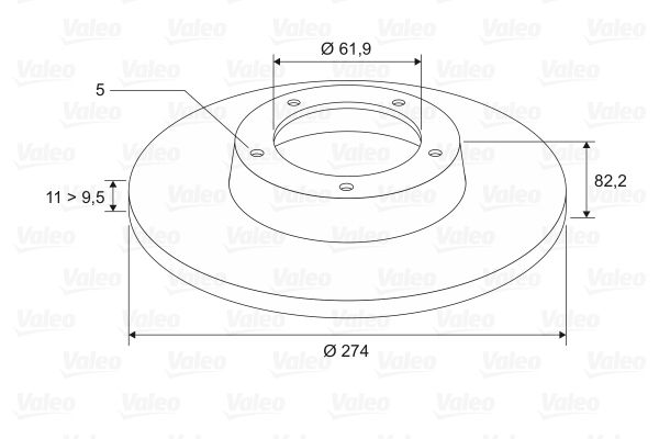 VALEO 197312 Brake Disc