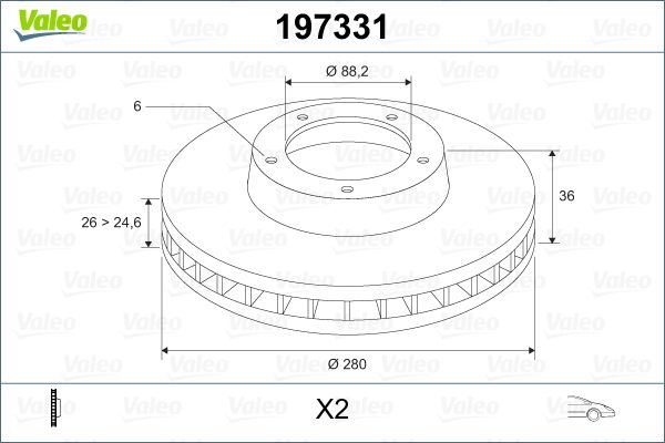VALEO 197331 Brake Disc