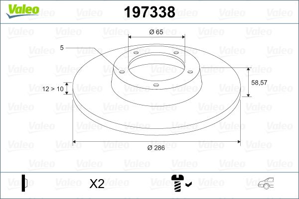 VALEO 197338 Brake Disc
