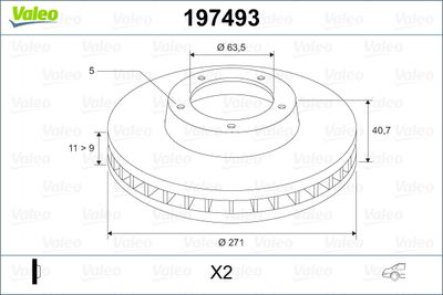 Brake Disc VALEO 197493