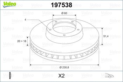 Brake Disc VALEO 197538