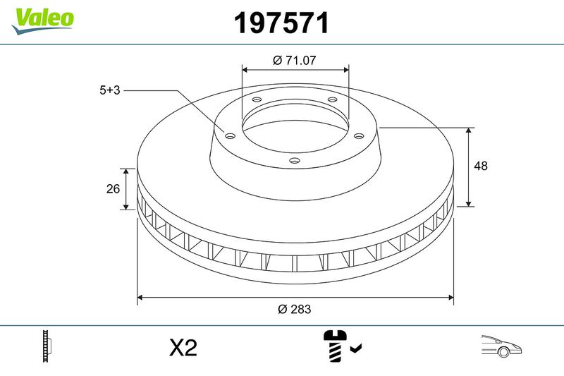VALEO 197571 Brake Disc