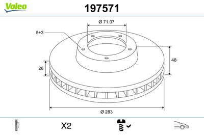 Brake Disc VALEO 197571