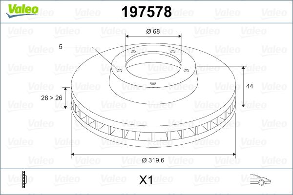 VALEO 197578 Brake Disc