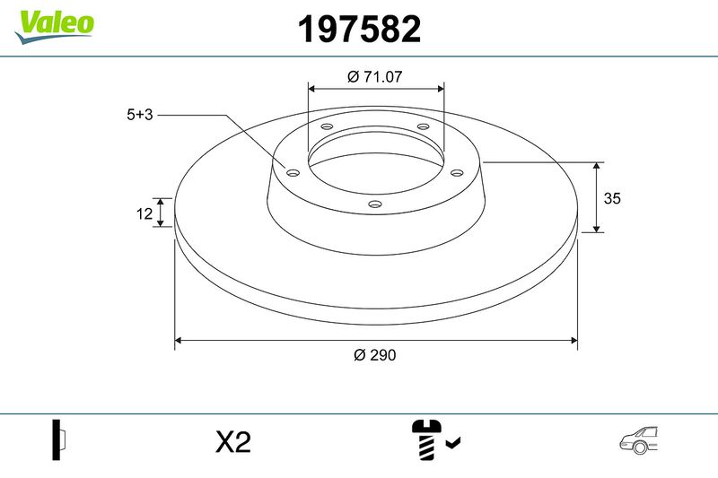 VALEO 197582 Brake Disc