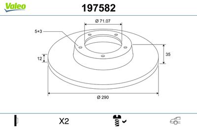 Brake Disc VALEO 197582