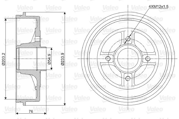 VALEO 237003 Brake Drum
