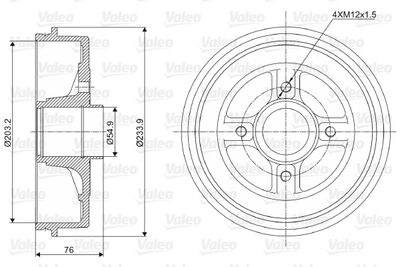 Brake Drum VALEO 237003