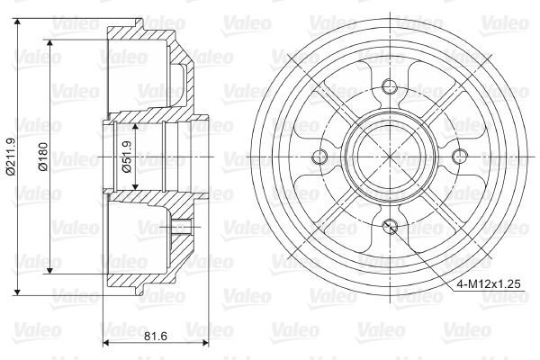 VALEO 237007 Brake Drum