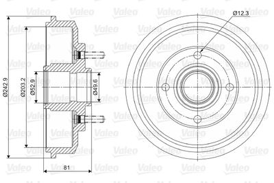 Brake Drum VALEO 237012