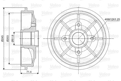 Brake Drum VALEO 237016